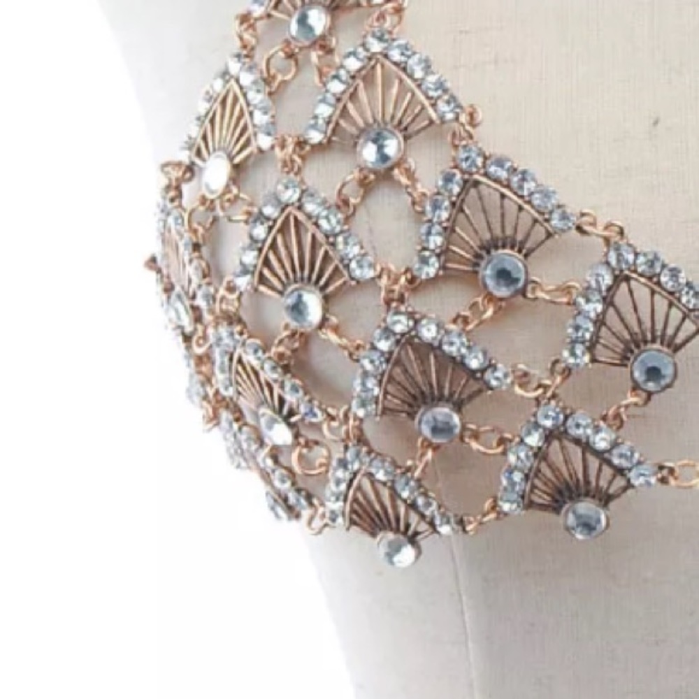 Mermaid shell body harness jewelry bra rhinestone festival rave lingerie chain - Picture 3 of 3